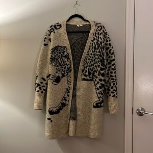 Anthropologie Leopard Cárdigan